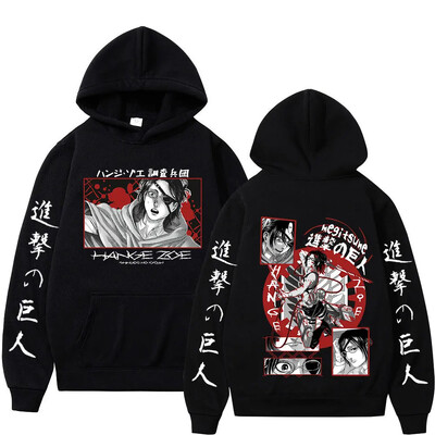 Attack On Titan Anime Hooded Hange Zoe Shingeki Graphic Plus Size Hoodie Ανδρικά γυναικεία ρούχα Φούτερ Manga Harajuku Streetwear