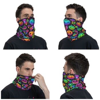 Magic Mushrooms And Pumpkins Bandana Neck Gaiter Balaclavas Magic Scarf Ζεστό κεφαλόδεσμο Πεζοπορία Unisex για ενήλικες που πλένονται