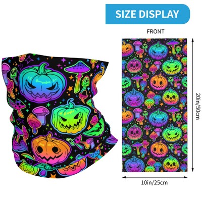 Burvju sēnes un ķirbji Bandana kakla getras apdrukātas balaklavas Burvju šalle silta galvas saite pārgājieniem unisex pieaugušajiem mazgājams