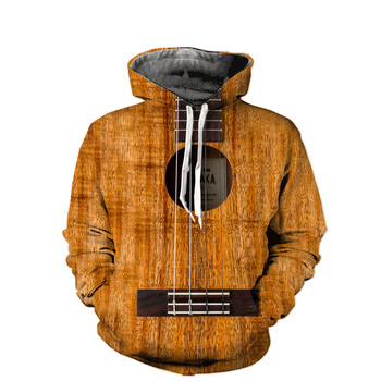 Ретро Музика Guitar Art 3D Print Hoodies Мъжки суичъри с дълги ръкави и качулка Модни улични хип-хоп големи горнища Пуловери