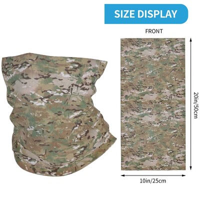 Multicam Military Army Camo Camouflage Bandana Lack Gaiter με εμπριμέ μπαλακλάβες Περιτυλίγματος Κασκόλ πολλαπλής χρήσης Headband Unisex Ενήλικες