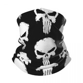 Punisher Splatter Effect Skull Bandana Neck Gaiter Vēja necaurlaidīga sejas maska Šalle Apvalks Sieviešu Vīriešu Galvassegas