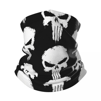 Punisher Splatter Effect Skull Bandana Neck Gaiter Ветроустойчива маска за лице Шал Калъф Жени Мъже Шапки