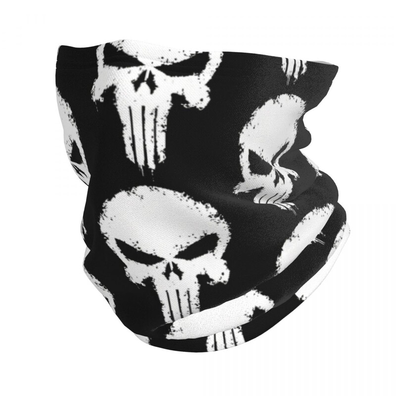 Punisher Splatter Effect Skull Bandana Neck Gaiter Vēja necaurlaidīga sejas maska Šalle Apvalks Sieviešu Vīriešu Galvassegas