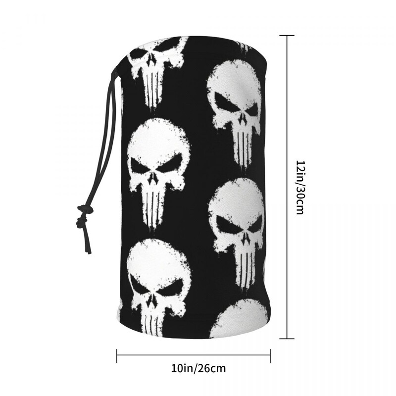 Punisher Splatter Effect Skull Bandana Neck Gaiter Vēja necaurlaidīga sejas maska Šalle Apvalks Sieviešu Vīriešu Galvassegas