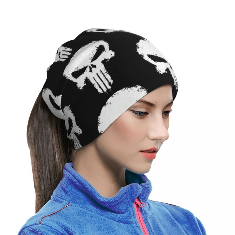 Punisher Splatter Effect Skull Bandana Neck Gaiter Vēja necaurlaidīga sejas maska Šalle Apvalks Sieviešu Vīriešu Galvassegas