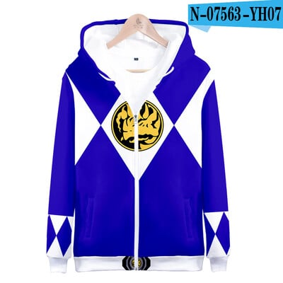 Akciós őszi téli pulóverek Mighty Morphin 3D digitális nyomtatással pulóverek Férfi Gyerek divat Utcai ruházat Pulcsi Alkalmi dzseki