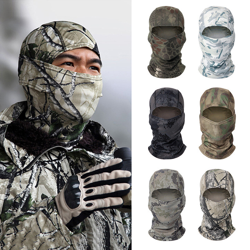 Balaclava Mască completă CS Wargame Vânătoare Ciclism Sport Căptușeală Multicam CP Esarfă #