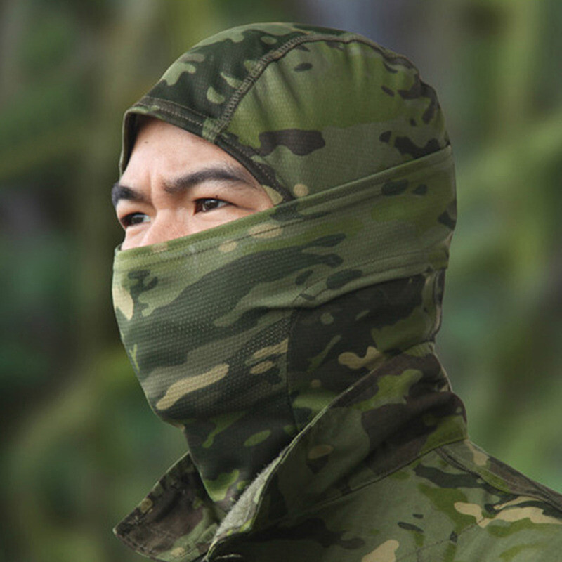 Balaclava Mască completă CS Wargame Vânătoare Ciclism Sport Căptușeală Multicam CP Esarfă #