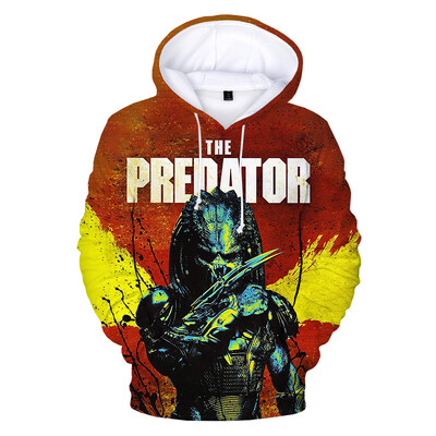 Mikiny s kapucňou Predator s 3D potlačou pre mužov a ženy, ležérne mikiny s kapucňou, filmový vzor, hip hopový sveter, pánska módna nadrozmerná mikina