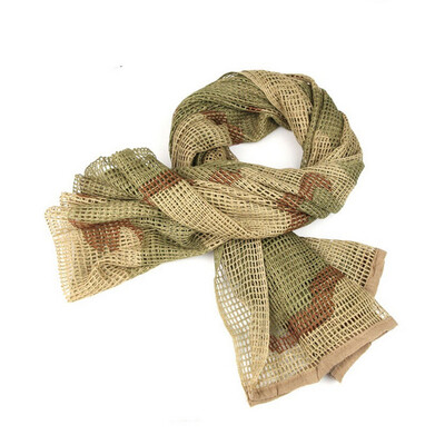 Férfi 190*90 cm-es taktikai katonai KeffIyeh hálós nyaksál Scrim Veil Shemagh fejfedő arcsál Bandana Outfit fejpánt