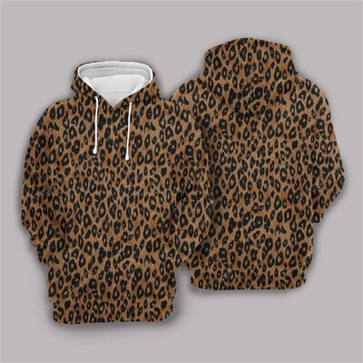 Mikiny s kapucňou s prírodným zvieracím leopardím vzorom, 3D potlačou geparda a mikinou s kapucňou pre mužov a ženy, módna mikina, športové oblečenie, pánske oblečenie