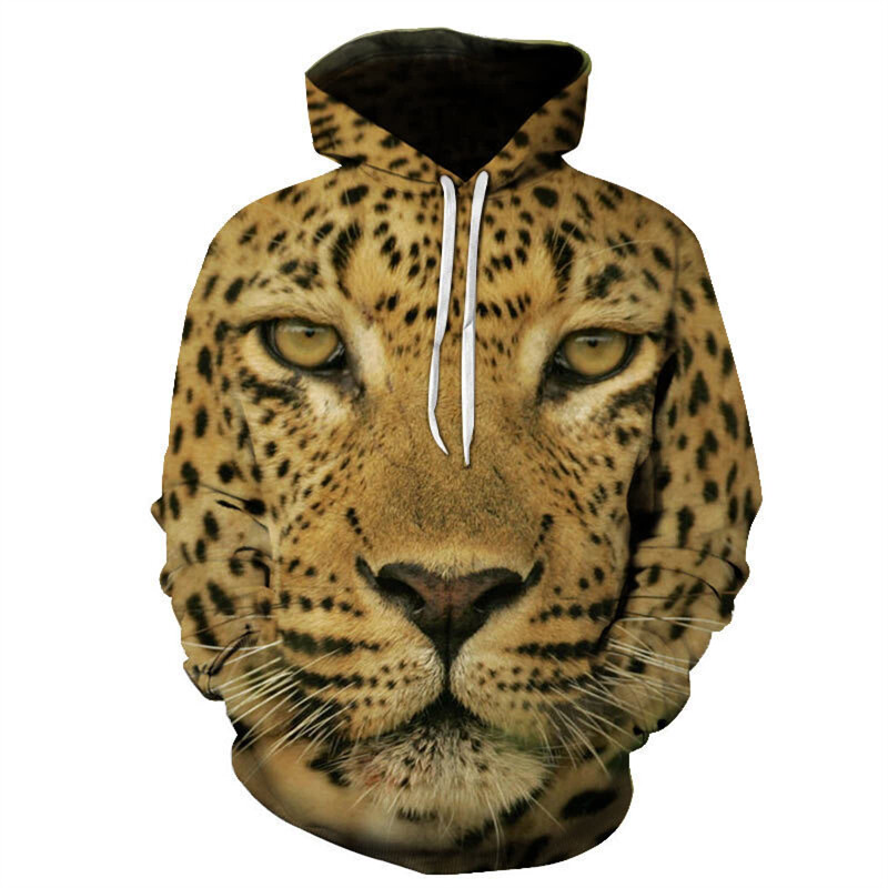 Mikiny s kapucňou s prírodným zvieracím leopardím vzorom, 3D potlačou geparda a mikinou s kapucňou pre mužov a ženy, módna mikina, športové oblečenie, pánske oblečenie