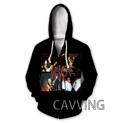 Νέα μόδα 3D εκτύπωσης SLAYER ROCK Φούτερ με φερμουάρ Φούτερ με κουκούλα με φερμουάρ Harajuku Φούτερ χιπ χοπ με κουκούλα