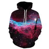 Galaxy Hoodie Värviline isikupärastatud muster 3D prinditud kapuuts Meeste Tänavaspordi Topid Hip-hop Pullover Pusad Kapuutsiga meeste jaoks