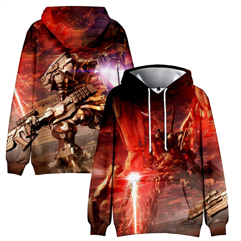 Hanorace grafice Game Armored Core VI Fires Of Rubicon Harajuku Moda desene animate 3D Print Hoodie pentru bărbați Haine Copii băieți Topuri