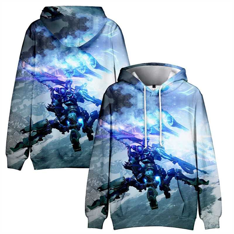 Hanorace grafice Game Armored Core VI Fires Of Rubicon Harajuku Moda desene animate 3D Print Hoodie pentru bărbați Haine Copii băieți Topuri