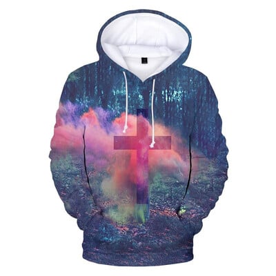 Kristiana Jēzus ticīgais vīriešu džemperis ar 3D apdruku krusta džemperis pavasara rudens gadījumam ar garām piedurknēm ielas lielizmēra džemperis