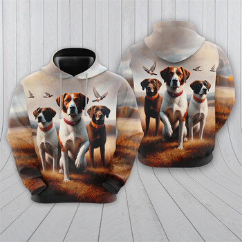 Labrador Hunting Graphic Sweatshirts Harajuku Fashion Dog Hunt Hoodies За мъже Дрехи Ежедневни Ежедневни Анцуг Дива патица Топ за момче