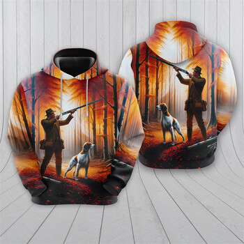 Labrador Hunting Graphic Sweatshirts Harajuku Fashion Dog Hunt Hoodies За мъже Дрехи Ежедневни Ежедневни Анцуг Дива патица Топ за момче