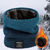 Ziemas šalle vīriešiem Fleece Ring Bandana Trikotāžas silta masīva šalle Sieviešu kakla sildītājs Bieza kašmira karsta kabatlakatiņa slēpošanas maska