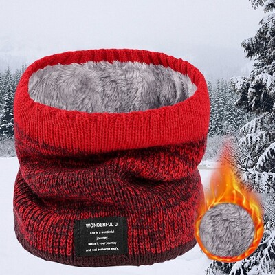 Ziemas šalle vīriešiem Fleece Ring Bandana Trikotāžas silta masīva šalle Sieviešu kakla sildītājs Bieza kašmira karsta kabatlakatiņa slēpošanas maska