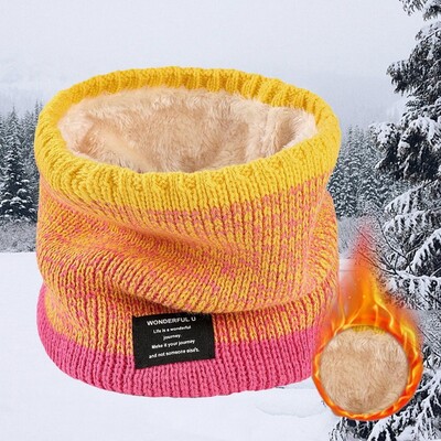 Ziemas šalle vīriešiem Fleece Ring Bandana Trikotāžas silta masīva šalle Sieviešu kakla sildītājs Bieza kašmira karsta kabatlakatiņa slēpošanas maska