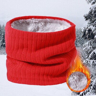 Ziemas šalle vīriešiem Fleece Ring Bandana Trikotāžas silta masīva šalle Sieviešu kakla sildītājs Bieza kašmira karsta kabatlakatiņa slēpošanas maska
