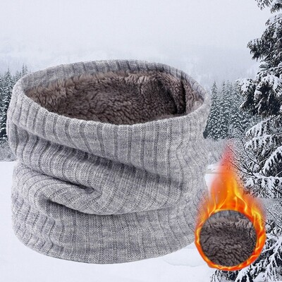 Ziemas šalle vīriešiem Fleece Ring Bandana Trikotāžas silta masīva šalle Sieviešu kakla sildītājs Bieza kašmira karsta kabatlakatiņa slēpošanas maska