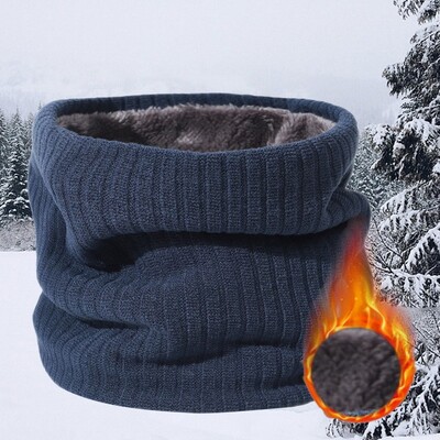 Ziemas šalle vīriešiem Fleece Ring Bandana Trikotāžas silta masīva šalle Sieviešu kakla sildītājs Bieza kašmira karsta kabatlakatiņa slēpošanas maska