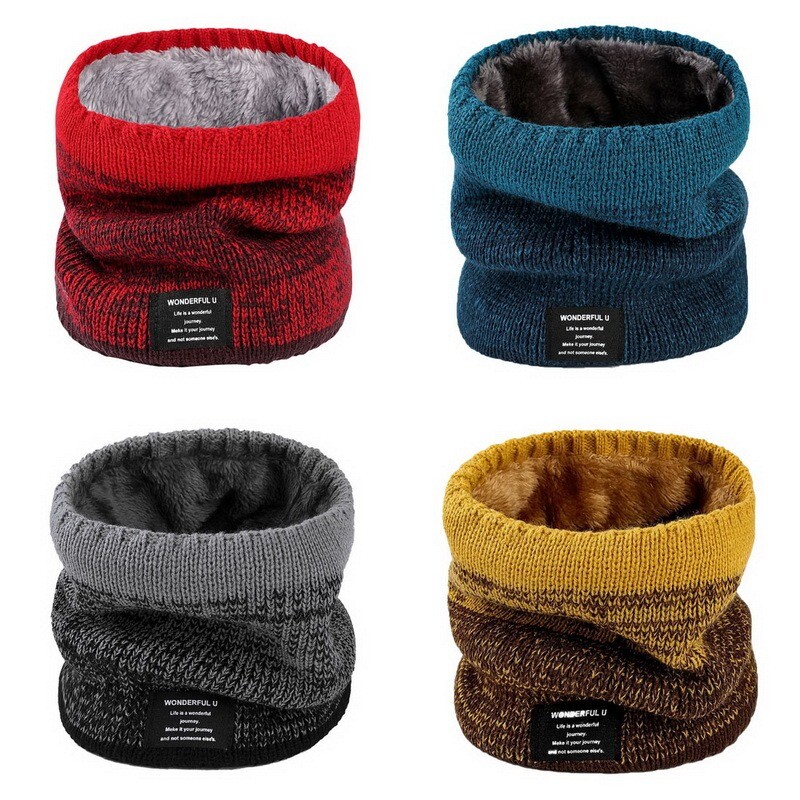 Žieminis skara vyrams Fleece Ring Bandana Megztas Šiltas Tvirtas Šalikas Moteriškas Kaklas Šiltesnis Storas Kašmyro karštas Nosina Slidinėjimo Kaukė