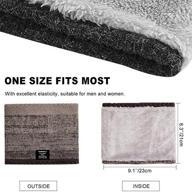 Žieminis skara vyrams Fleece Ring Bandana Megztas Šiltas Tvirtas Šalikas Moteriškas Kaklas Šiltesnis Storas Kašmyro karštas Nosina Slidinėjimo Kaukė