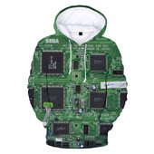 Mikiny s kapucňou s plošnými spojmi CPU pre mužov, 3D vtipné potlačené elektronické čipy, mikiny s kapucňou, detské mikiny s kapucňou