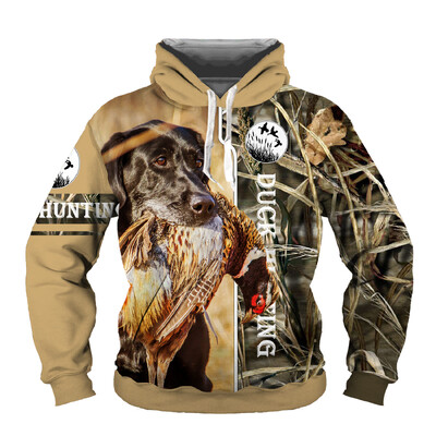 Animal Dog Hunting 3D Print Ανδρικές κουκούλες Hunting Hunter Ανδρικές/Γυναικείες φούτερ Harajuku Streetwear Casual Hip Hop πουκάμισο