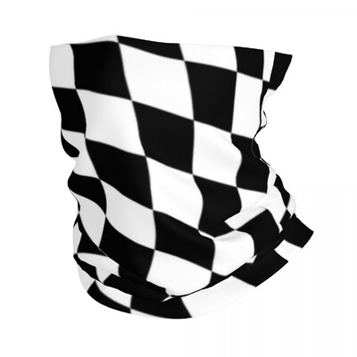Μαύρο και άσπρο καρό μπαντάνα γκέτα λαιμού με εμπριμέ μάσκα περιτυλίγματος Κασκόλ Πολυλειτουργικό καπέλα Αθλητισμός εξωτερικού χώρου Unisex για ενήλικες