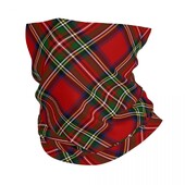 Royal Stewart Tartan Cross Plaid Bandana Kaelas kedra trükitud mask Sall Multifunktsionaalne näomask Matkamine Kalapüük Täiskasvanutele kogu hooaeg
