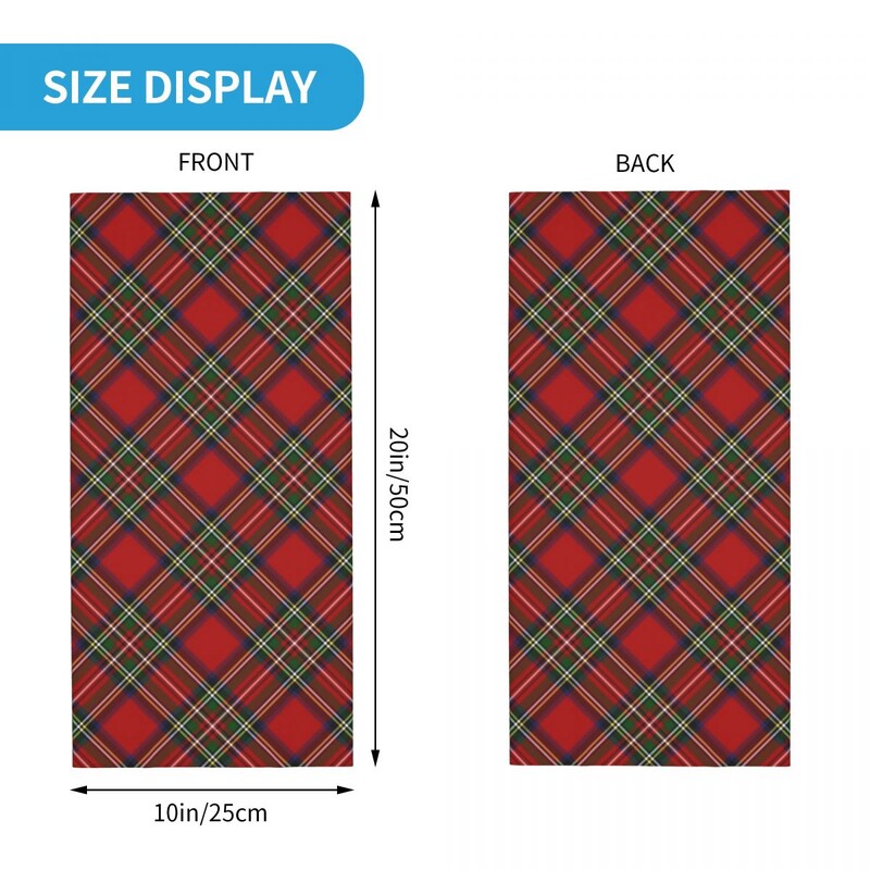 Royal Stewart Tartan Cross Plaid Bandana Neck Gaiter s potlačou, maska, šatka, multifunkčná maska na tvár, turistika, rybolov, dospelí, celá sezóna