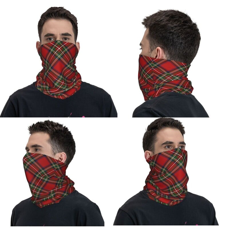 Royal Stewart Tartan Cross Plaid Bandana Neck Gaiter s potlačou, maska, šatka, multifunkčná maska na tvár, turistika, rybolov, dospelí, celá sezóna