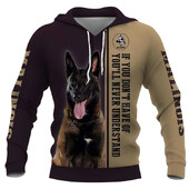 Belgian Malinois Animel Hanorace grafice 3D pentru bărbați, femei, haine, ocazional, pulovere, hanorac cu mânecă lungă, hanorac de toamnă