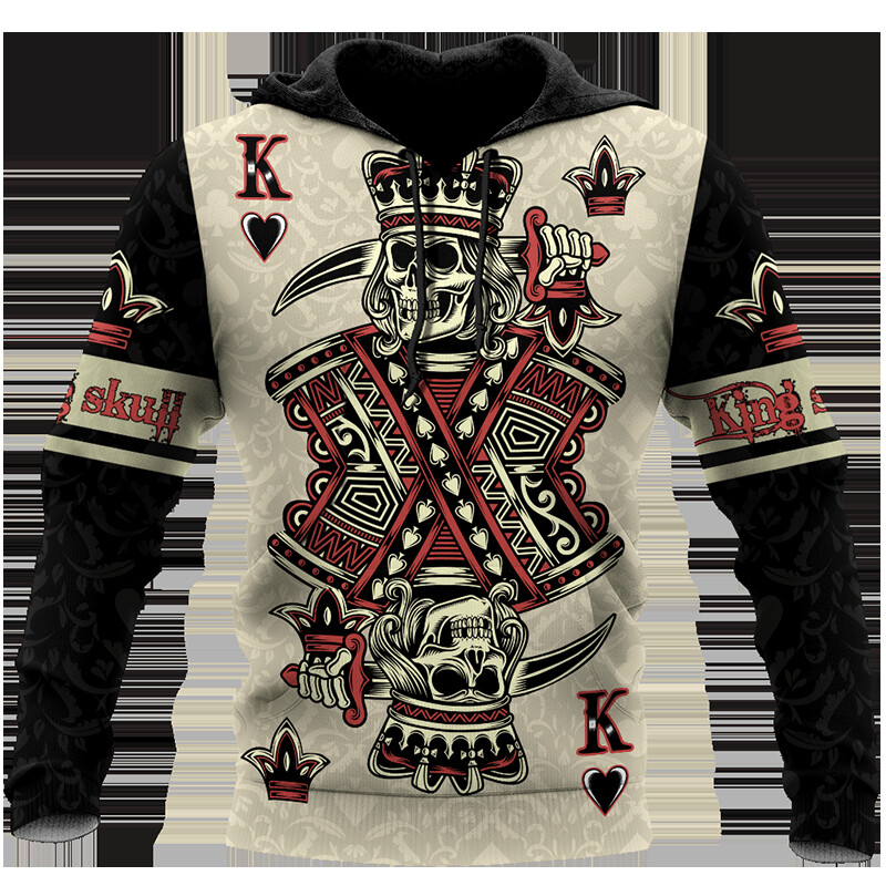 Vīriešu šausmu galvaskausa grafiski kapuci vīriešiem rudens 3D pilna apdruka Harajuku ar garām piedurknēm Ikdienas apģērbs ar kapuci Tīpas apģērbs