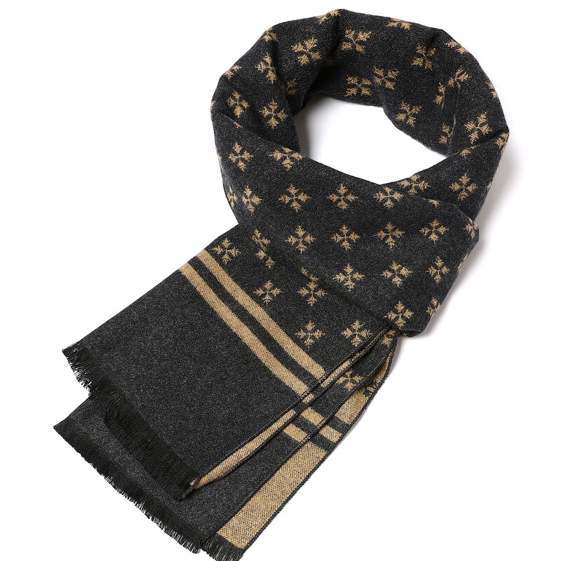 Populāra jauna vēja necaurlaidīga smilšu šalle Izbraukuma vīriešu biznesa šalle Luksusa apdruka kakla šalle Mode rudens un ziemas kašmira šalle