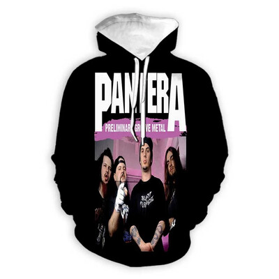 Módne mikiny s kapucňou Pantera Band s 3D potlačou, Harajuku mikiny s kapucňou, topy a oblečenie pre ženy/mužov