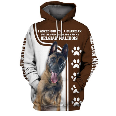 Belgia Malinois Loomade Pusad 3D Graafiline Hõbedane Lint Pusad Loomad Koer Belgia Malinois Pusad Vabaaja Spordirõivad Top