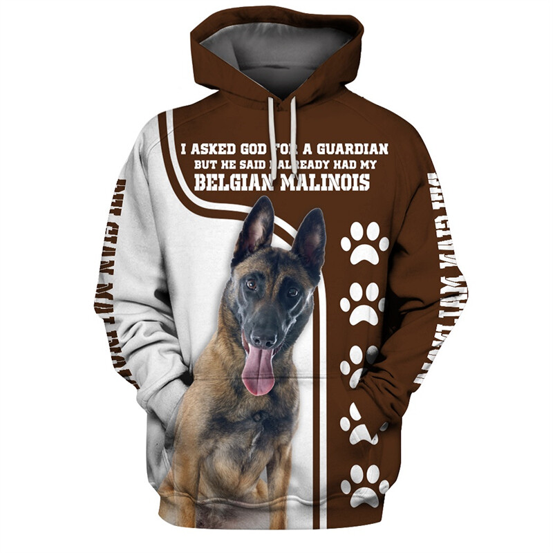 Belgia Malinois Loomade Pusad 3D Graafiline Hõbedane Lint Pusad Loomad Koer Belgia Malinois Pusad Vabaaja Spordirõivad Top