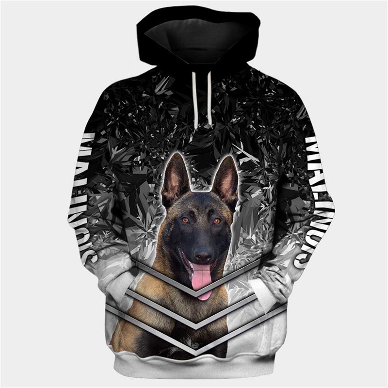 Belgia Malinois Loomade Pusad 3D Graafiline Hõbedane Lint Pusad Loomad Koer Belgia Malinois Pusad Vabaaja Spordirõivad Top