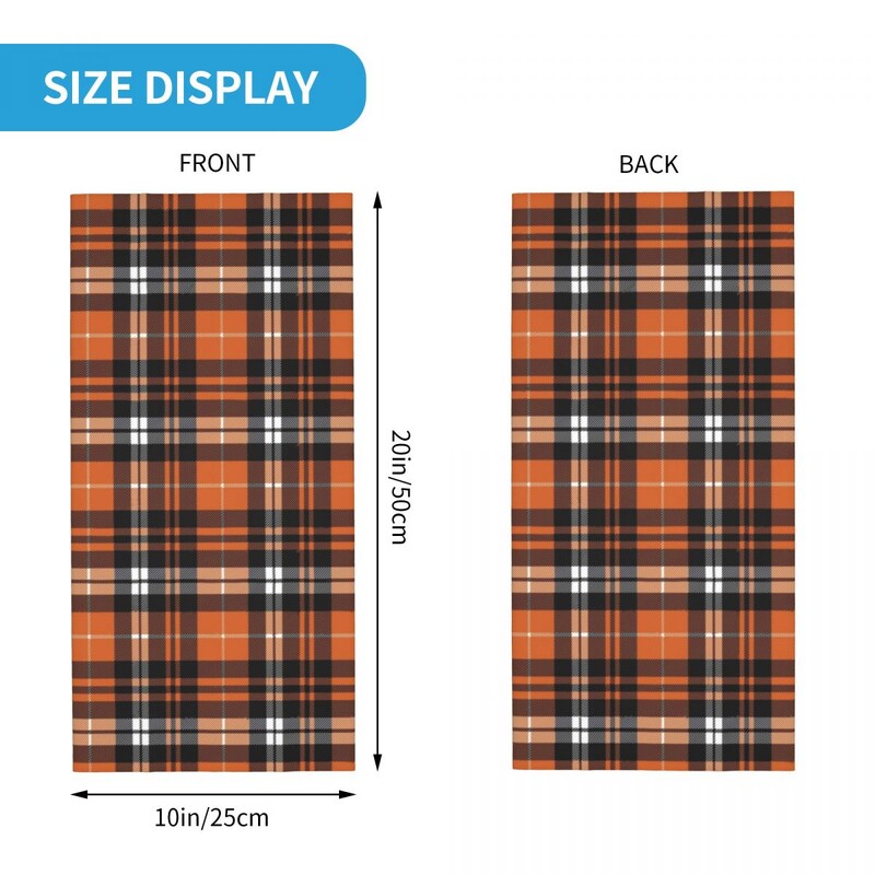 Κολοκύθα καρό πορτοκαλί Φθινοπωρινό κάλυμμα λαιμού μπαντάνα με εμπριμέ μπαλακλάβες μάσκα κασκόλ πολλαπλών χρήσεων Ποδηλασία τρέξιμο Unisex Πλένεται για ενήλικες