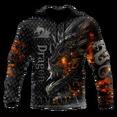 Красив Fire Dragon 3D Мъжки суитшърт с качулка с качулка, суичър с качулка, Есенно улично облекло Ежедневно яке, Анцуг KK749