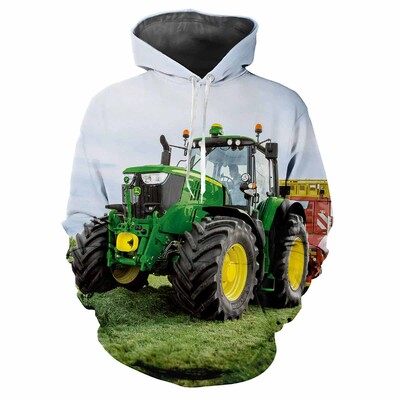 Tractor Engineering Car 3D Printed Vasaras Vīriešu Kapucis Modes Klasisks Trend Street Ikdienas brīvs Kvalitatīvs Virsapģērbs