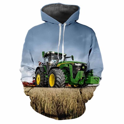 Tractor Engineering Car 3D Printed Vasaras Vīriešu Kapucis Modes Klasisks Trend Street Ikdienas brīvs Kvalitatīvs Virsapģērbs
