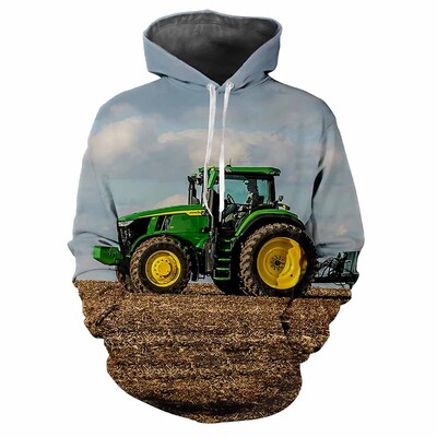 Tractor Engineering Car 3D Printed Vasaras Vīriešu Kapucis Modes Klasisks Trend Street Ikdienas brīvs Kvalitatīvs Virsapģērbs